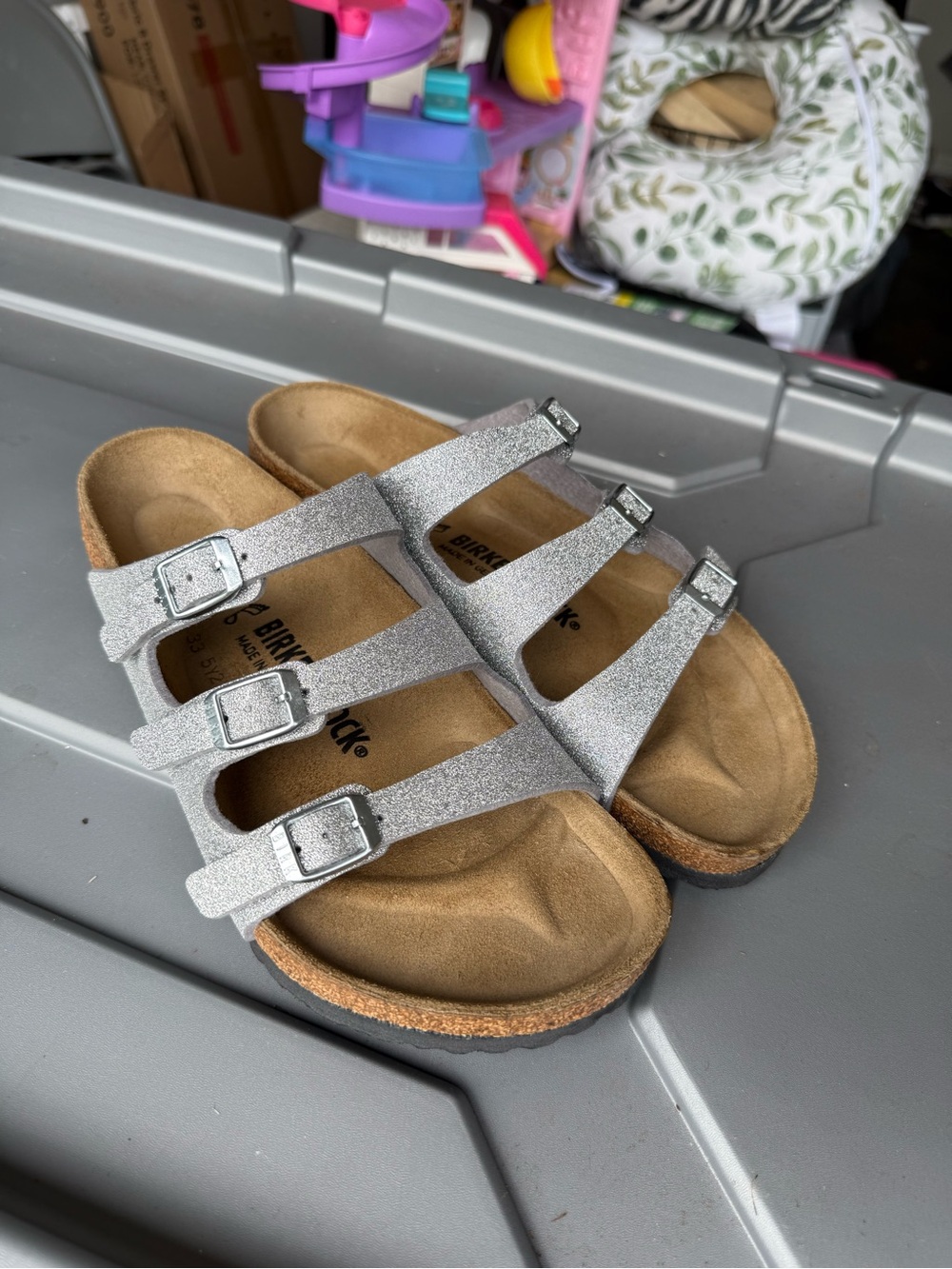 Silver Glitter Birkenstocks